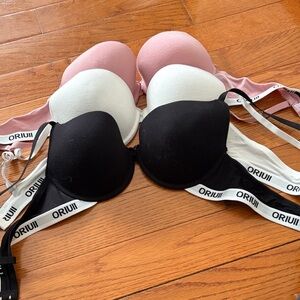 Everyday Push-Up Bra Trio — Black, White & Pink